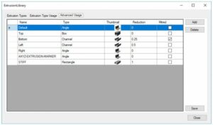 panelbuilder software extrusion library