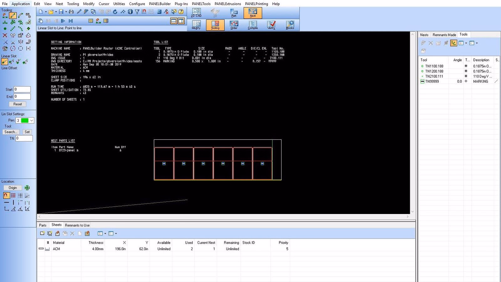 Panelbuilder Software - Nested Sheet